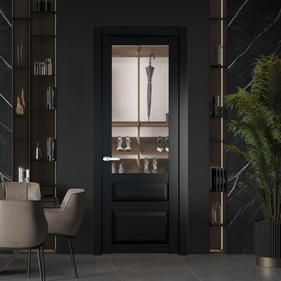 Межкомнатная дверь ProfilDoors 2.5.3 PD цвет Блэк вставка Прозрачное