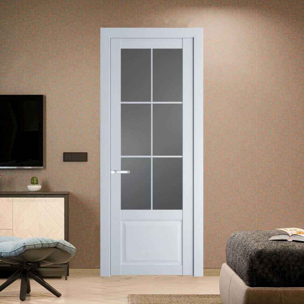 Межкомнатная дверь ProfilDoors 2.2.2 (р.6) PD цвет Вайт вставка Графит