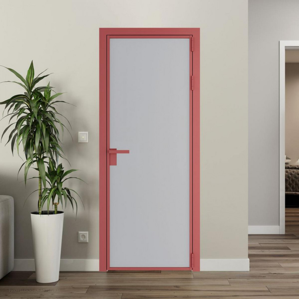 Межкомнатная дверь ProfilDoors 1 AP цвет Лайт грей элегант профиль Красный антрацит
