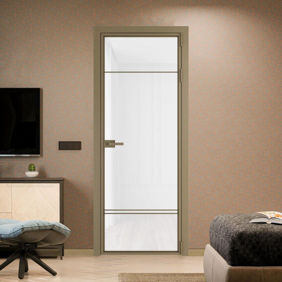 Межкомнатная дверь ProfilDoors 4 AX Триплекс белый профиль Шампань