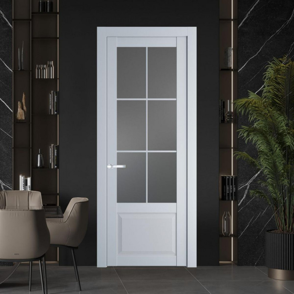 Межкомнатная дверь ProfilDoors 2.2.2 (р.6) PD цвет Лайт Грей вставка Графит