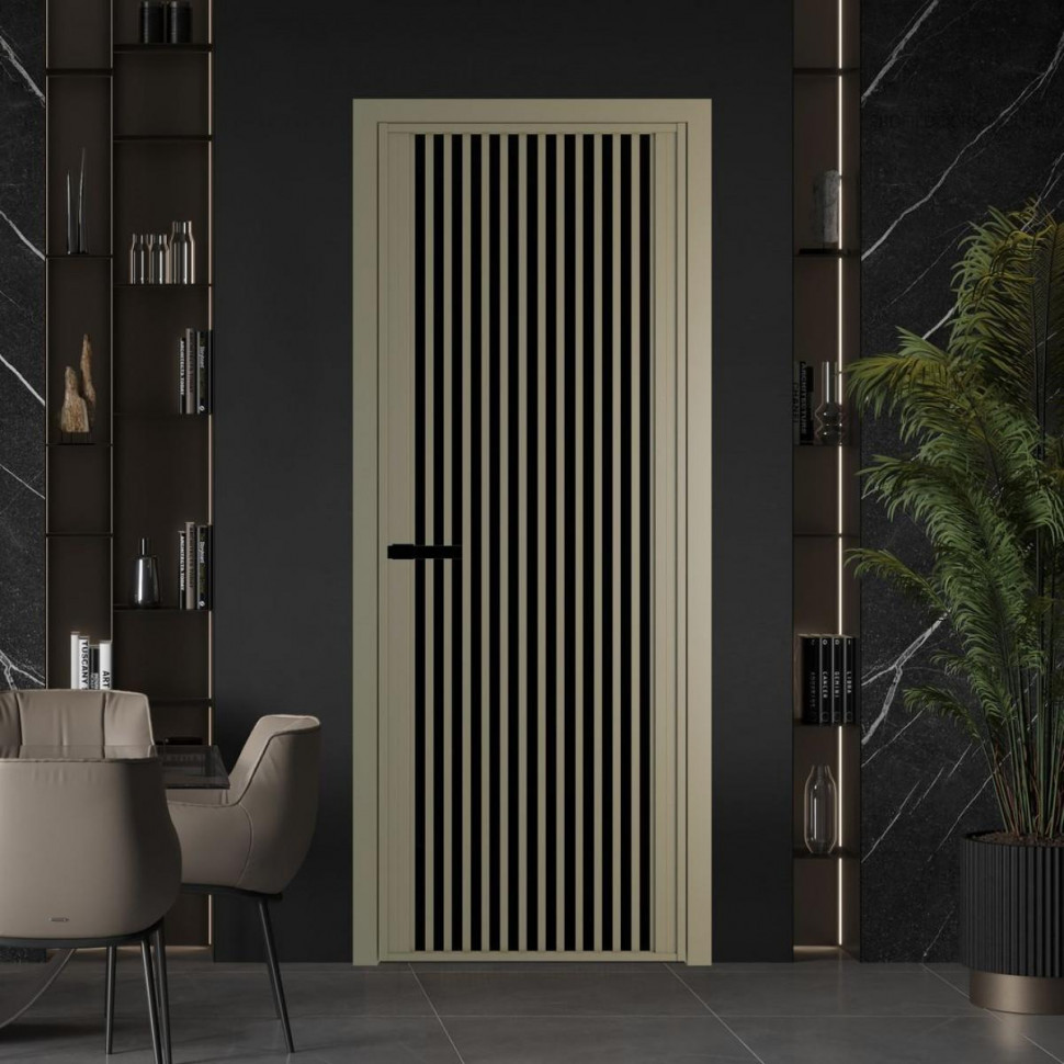 Межкомнатная дверь ProfilDoors 3 AGP Триплекс черный профиль Шампань