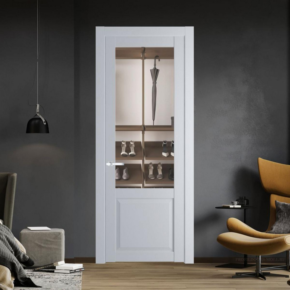 Межкомнатная дверь ProfilDoors 2.2.2 PD цвет Лайт Грей вставка Прозрачное