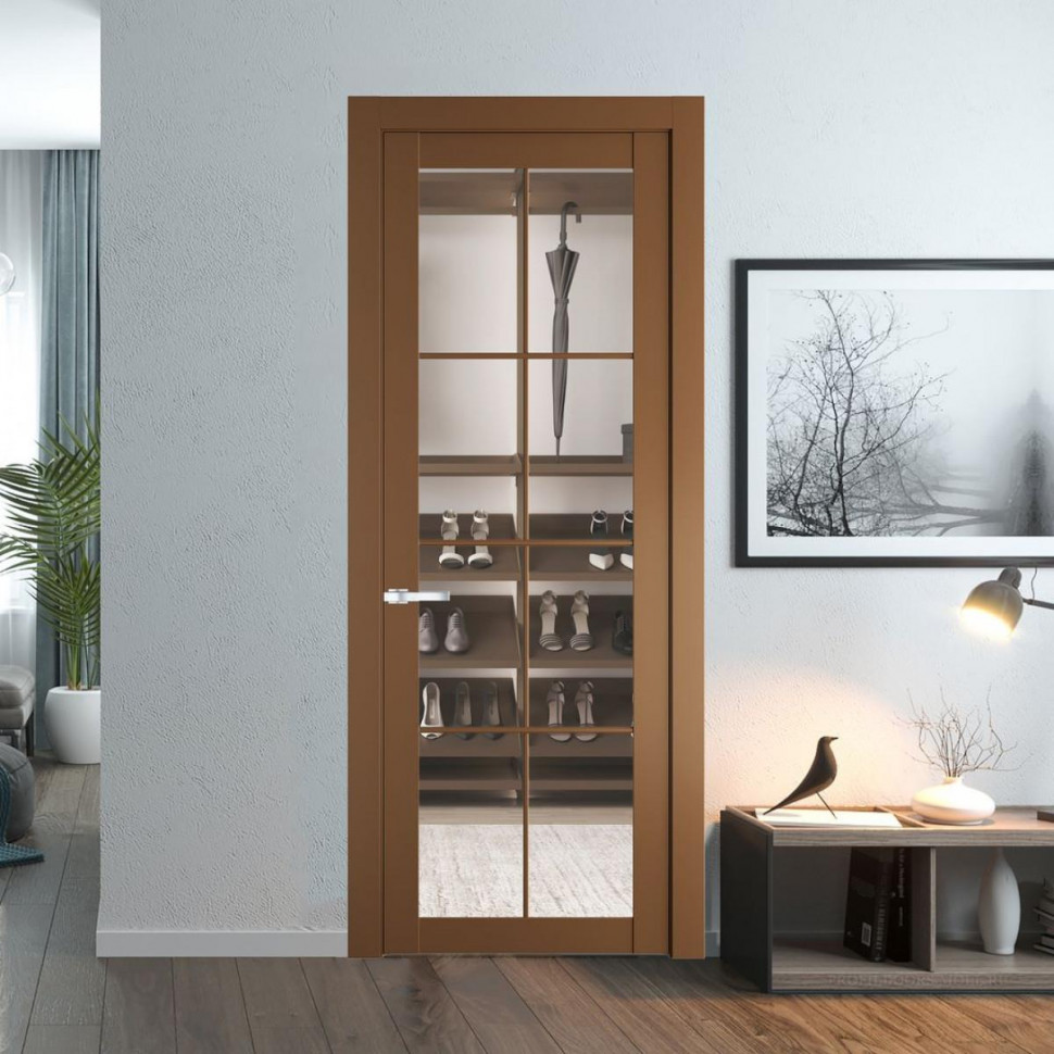 Межкомнатная дверь ProfilDoors 2.1.2 (р.8) PD цвет Перламутр золото вставка Прозрачное