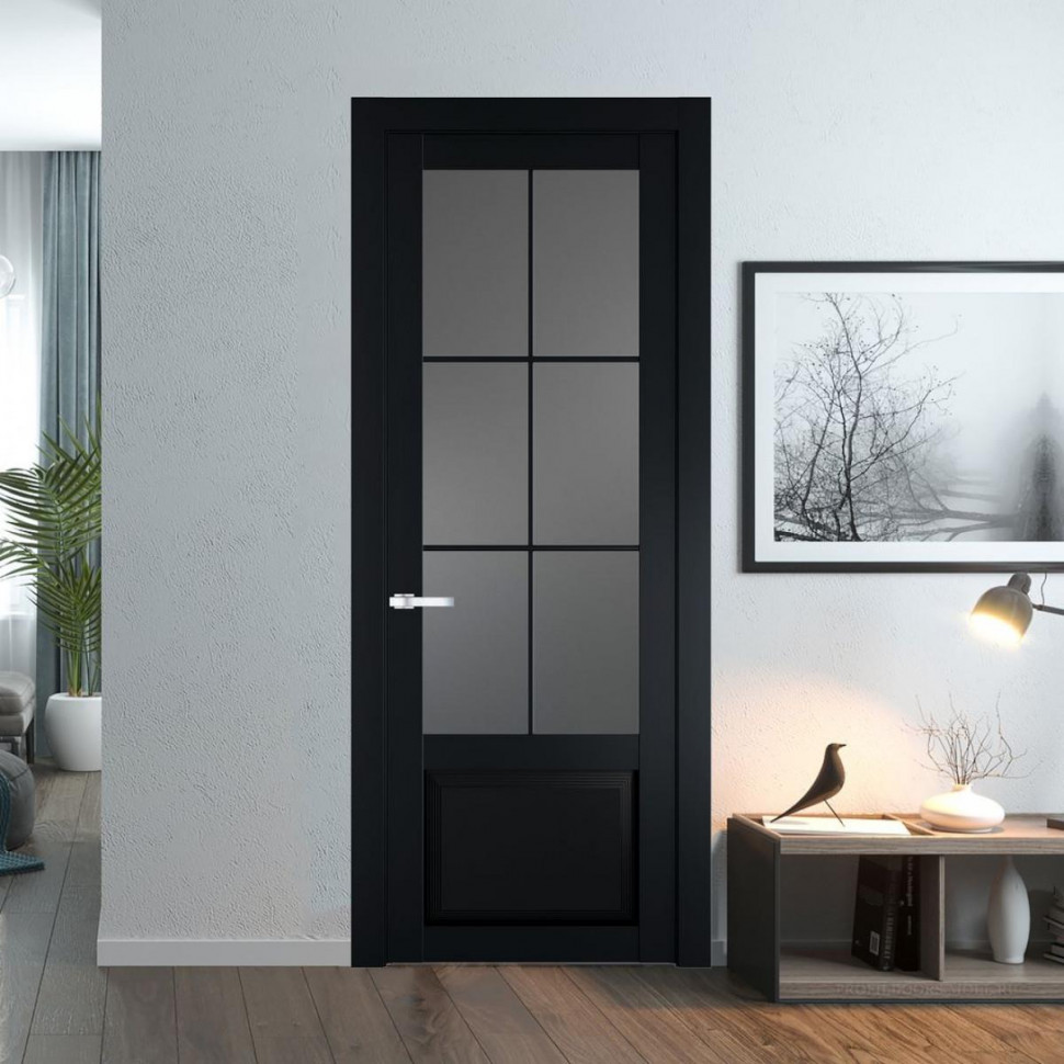 Межкомнатная дверь ProfilDoors 2.2.2 (р.6) PD цвет Блэк вставка Графит