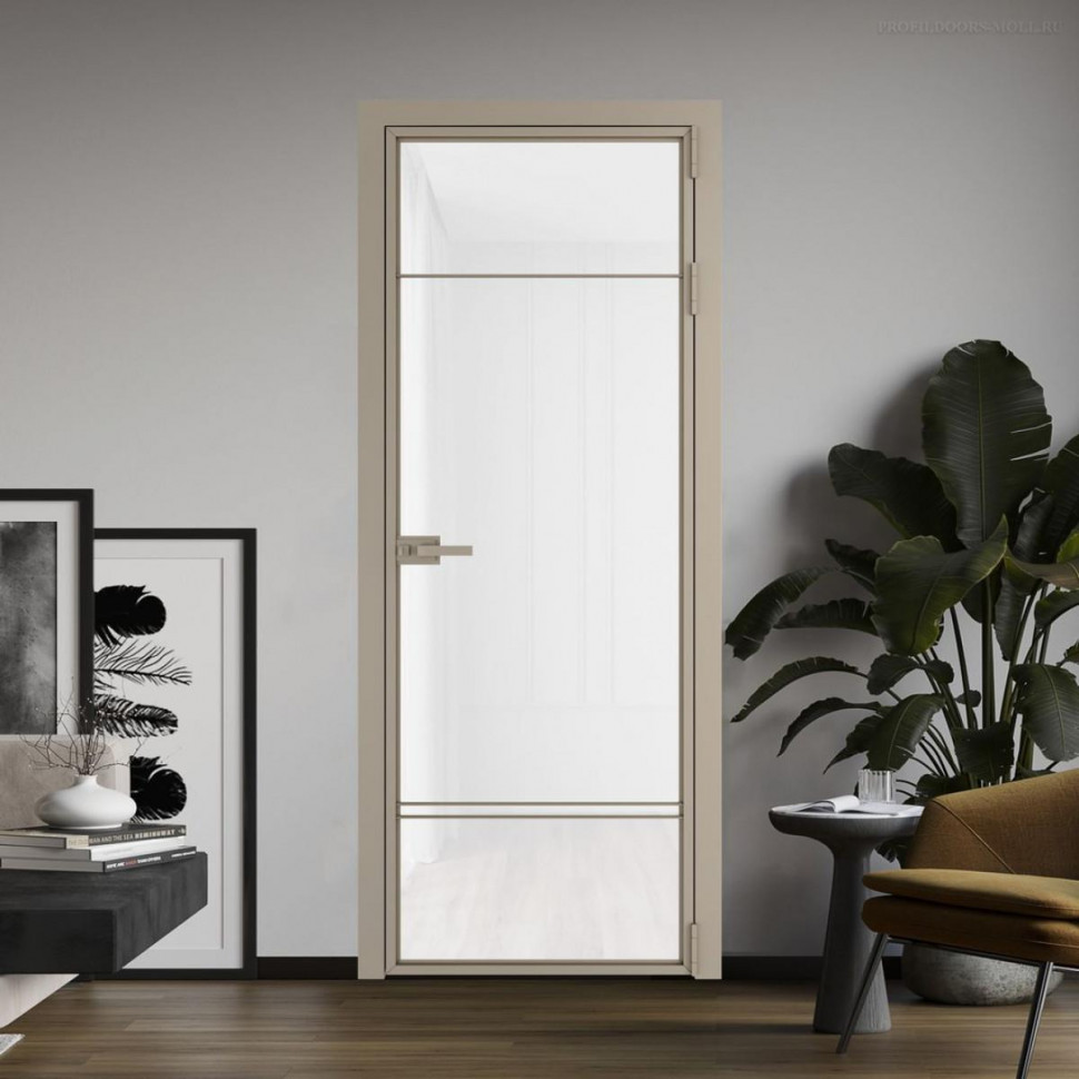 Межкомнатная дверь ProfilDoors 4 AX Триплекс белый профиль Никель матовый