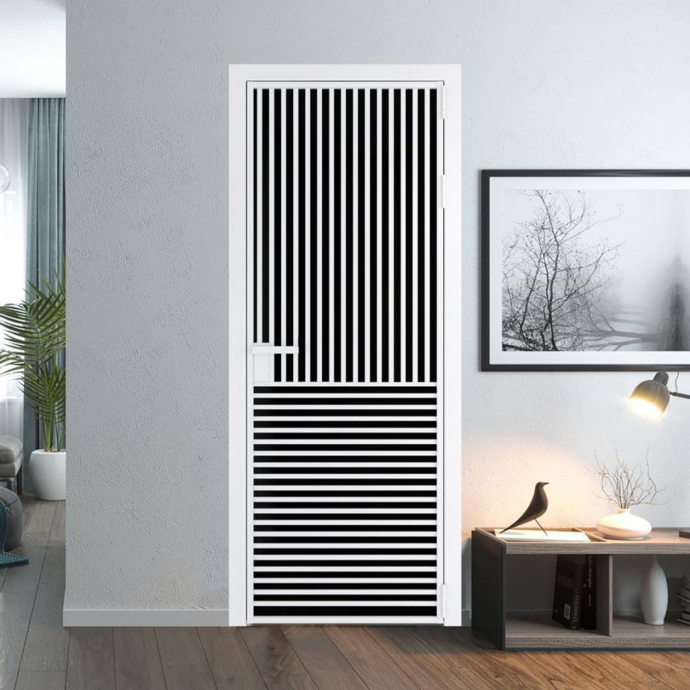Межкомнатная дверь ProfilDoors 17 AG стекло Триплекс черный цвет профиля Вайт