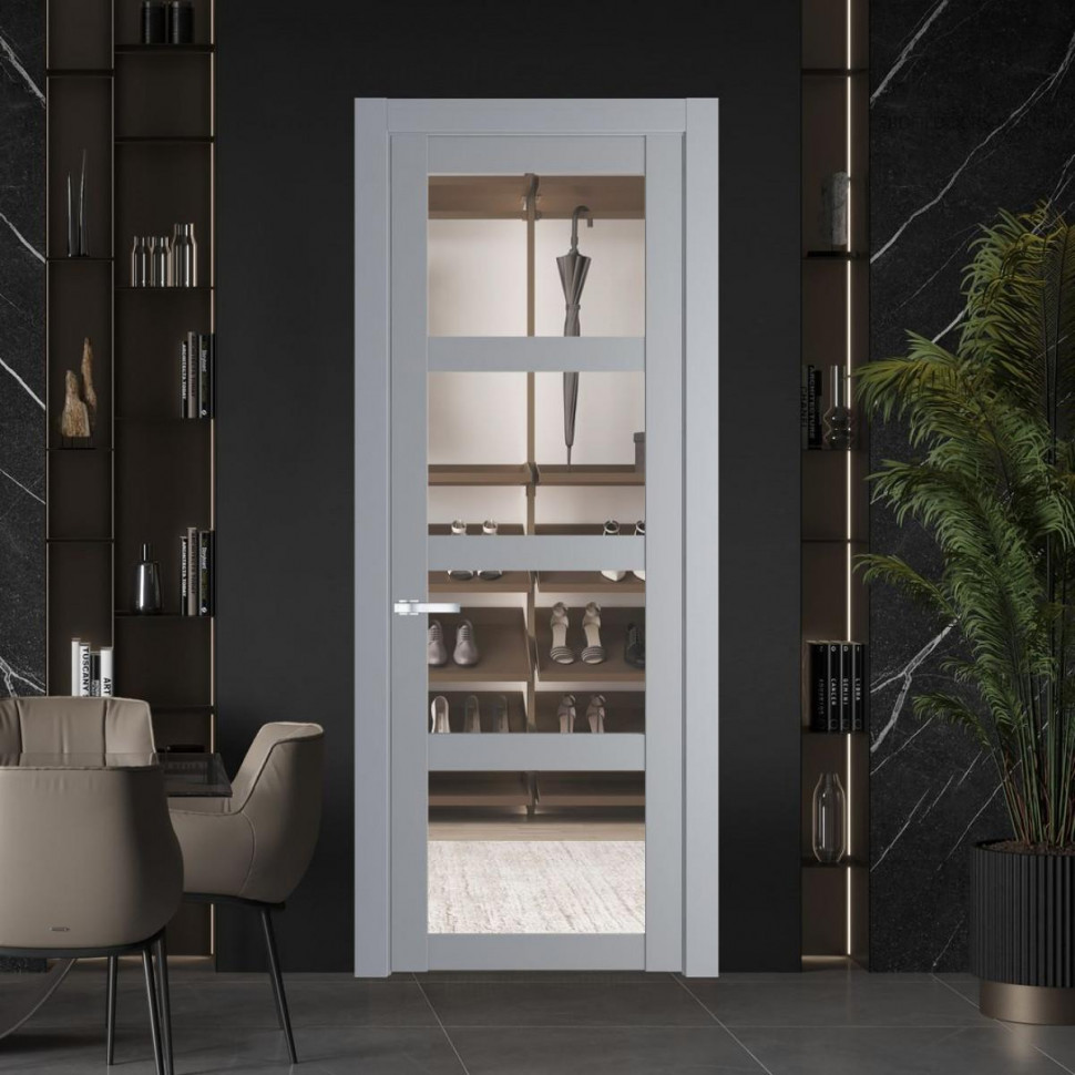 Межкомнатная дверь ProfilDoors 2.4.2 PD цвет Смоки вставка Прозрачное
