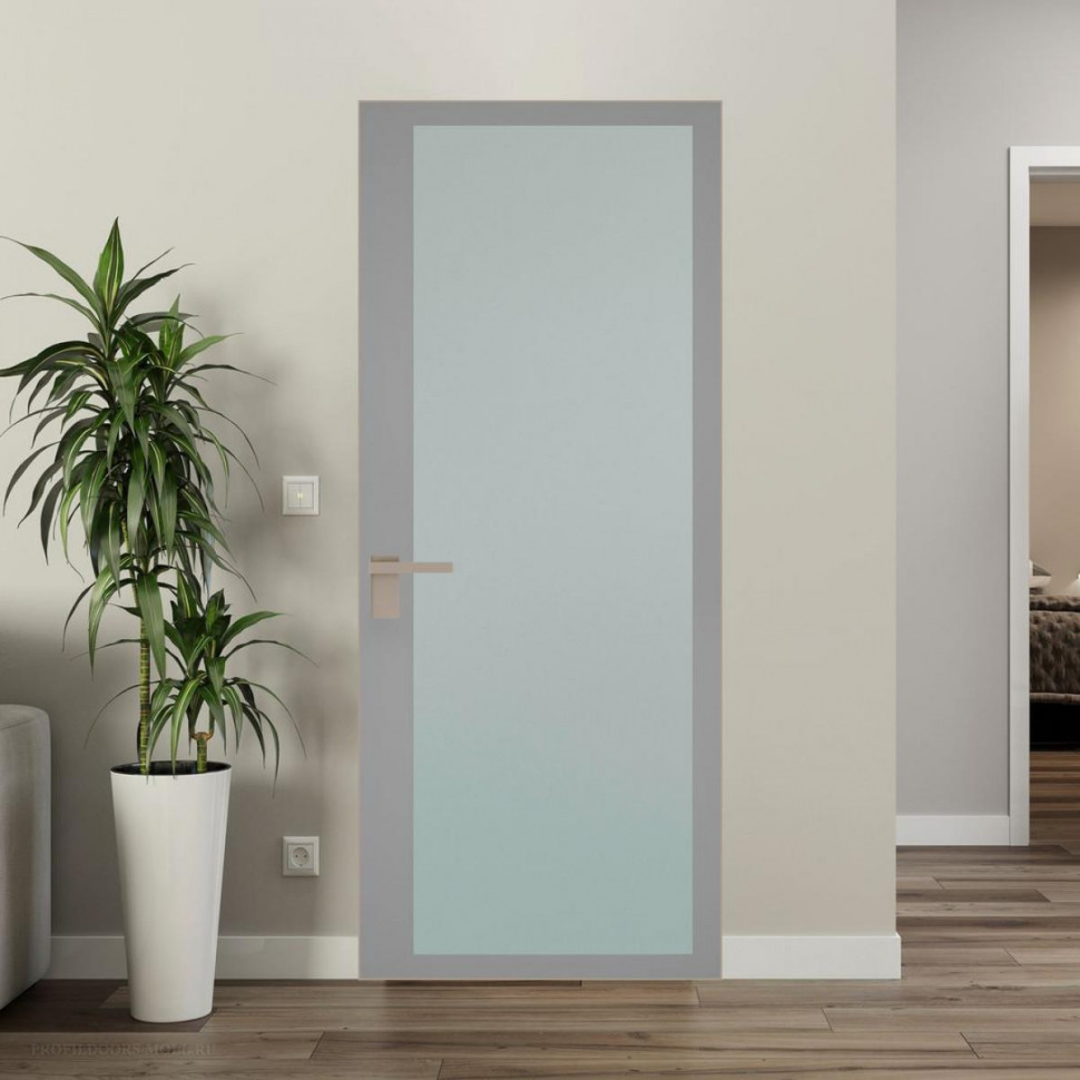 Межкомнатная дверь ProfilDoors 2 AGK цвет Мателюкс серый прокрас кромка Никель матовый