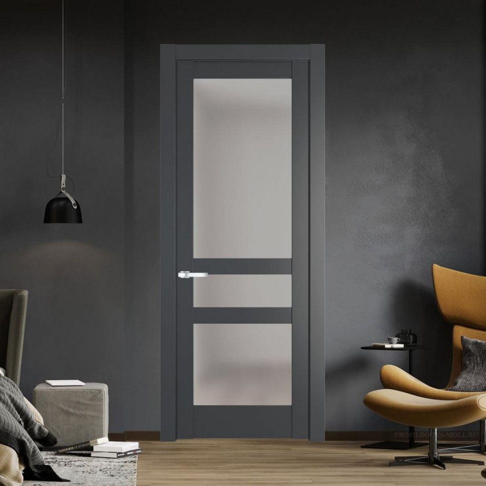 Межкомнатная дверь ProfilDoors 4.5.2 PD цвет Графит вставка Матовое