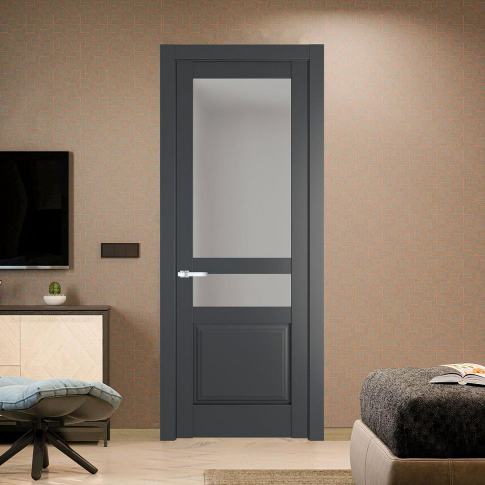 Межкомнатная дверь ProfilDoors 4.5.4 PD цвет Графит вставка Матовое