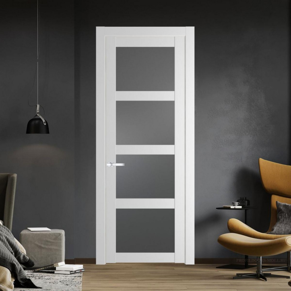 Межкомнатная дверь ProfilDoors 2.4.2 PD цвет Крем Вайт вставка Графит