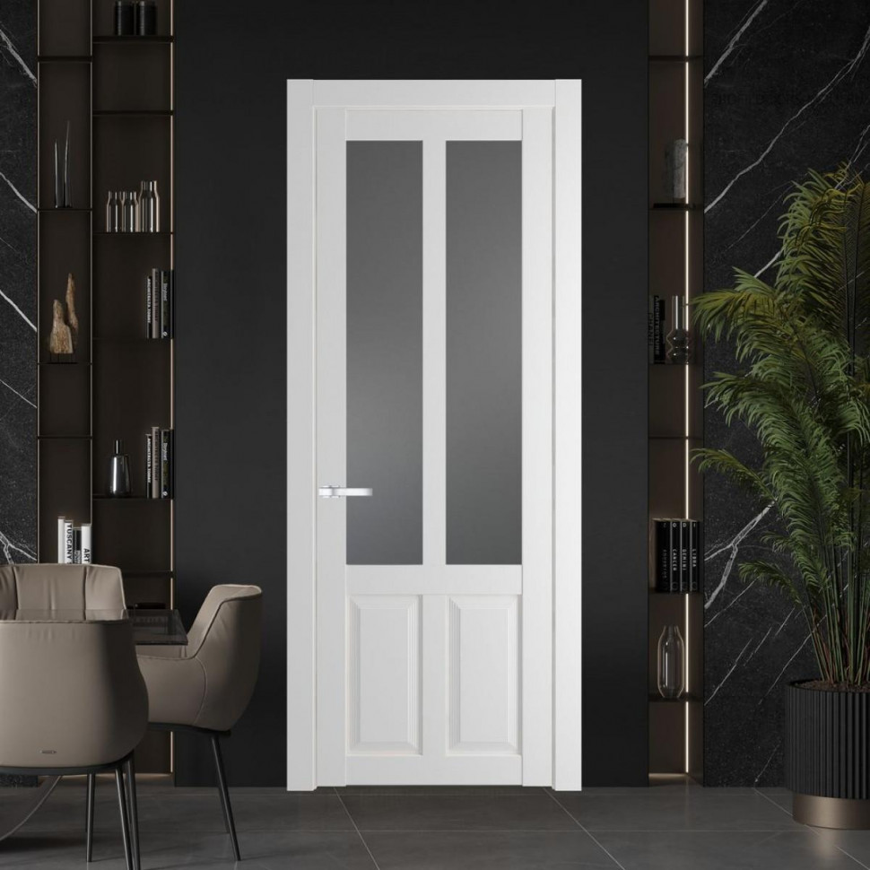 Межкомнатная дверь ProfilDoors 2.8.2 PD цвет Крем Вайт вставка Графит