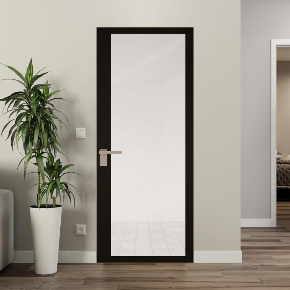 Межкомнатная дверь ProfilDoors 2 AGK цвет Планибель черный прокрас кромка Никель матовый