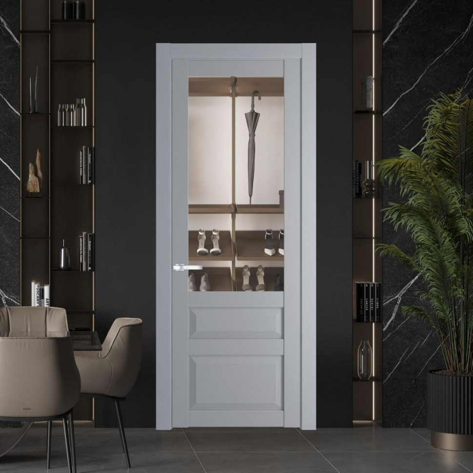 Межкомнатная дверь ProfilDoors 2.5.3 PD цвет Смоки вставка Прозрачное